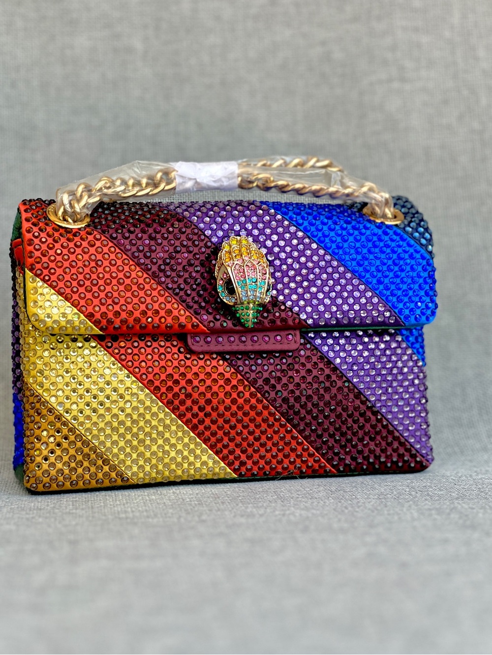 KURT GEIGER Kensington Mini Rainbow rhinestone crystal crossbody shoulder  bag